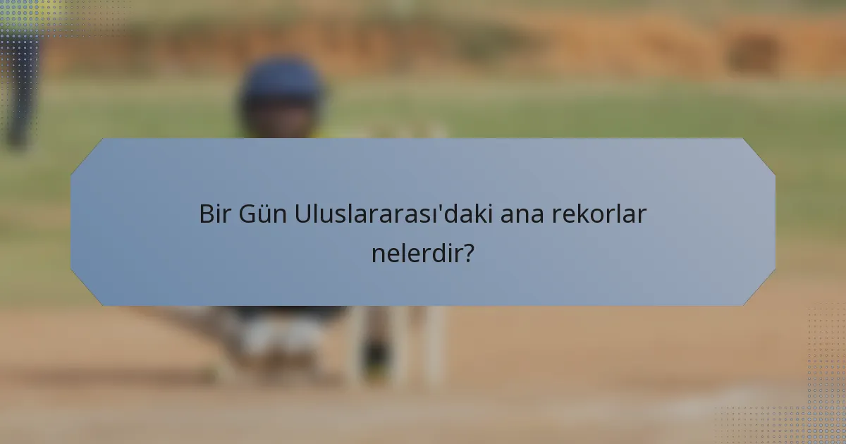 Bir Gün Uluslararası'daki ana rekorlar nelerdir?