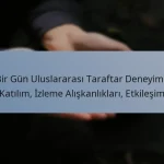 Bir Gün Uluslararası Taraftar Deneyimi: Katılım, İzleme Alışkanlıkları, Etkileşim