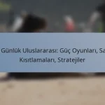 Bir Günlük Uluslararası: Güç Oyunları, Saha Kısıtlamaları, Stratejiler