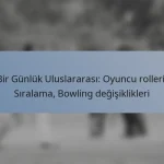 Bir Günlük Uluslararası: Oyuncu rolleri, Sıralama, Bowling değişiklikleri
