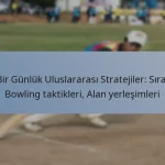Bir Günlük Uluslararası Stratejiler: Sıra, Bowling taktikleri, Alan yerleşimleri