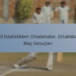 T20 İstatistikleri: Ortalamalar, Ortaklıklar, Maç Sonuçları