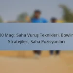 T20 Maçı: Saha Vuruş Teknikleri, Bowling Stratejileri, Saha Pozisyonları