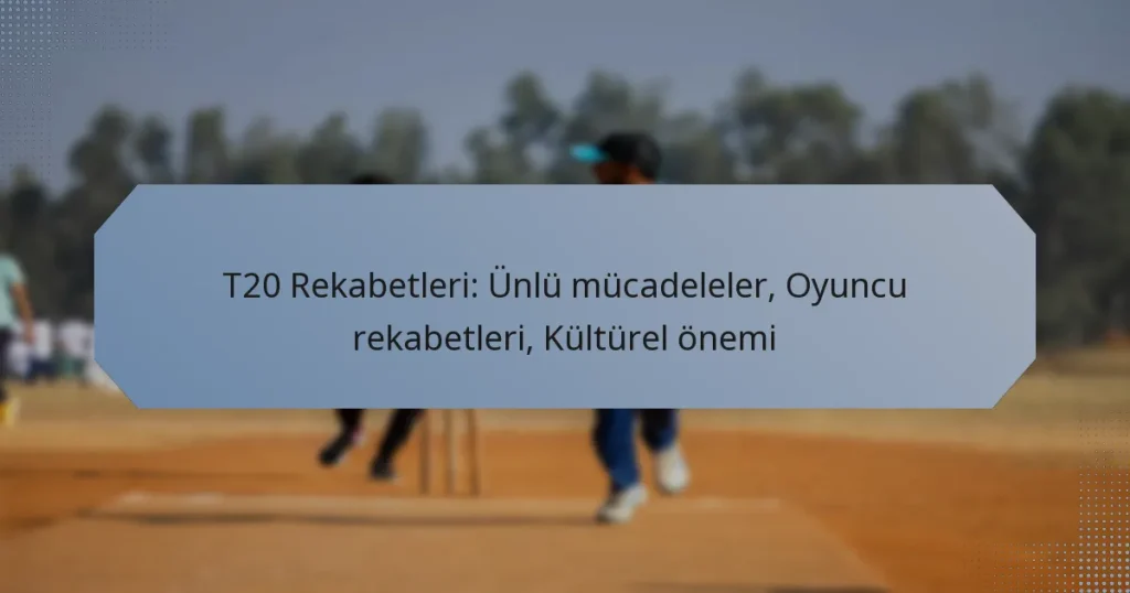 T20 Rekabetleri: Ünlü mücadeleler, Oyuncu rekabetleri, Kültürel önemi