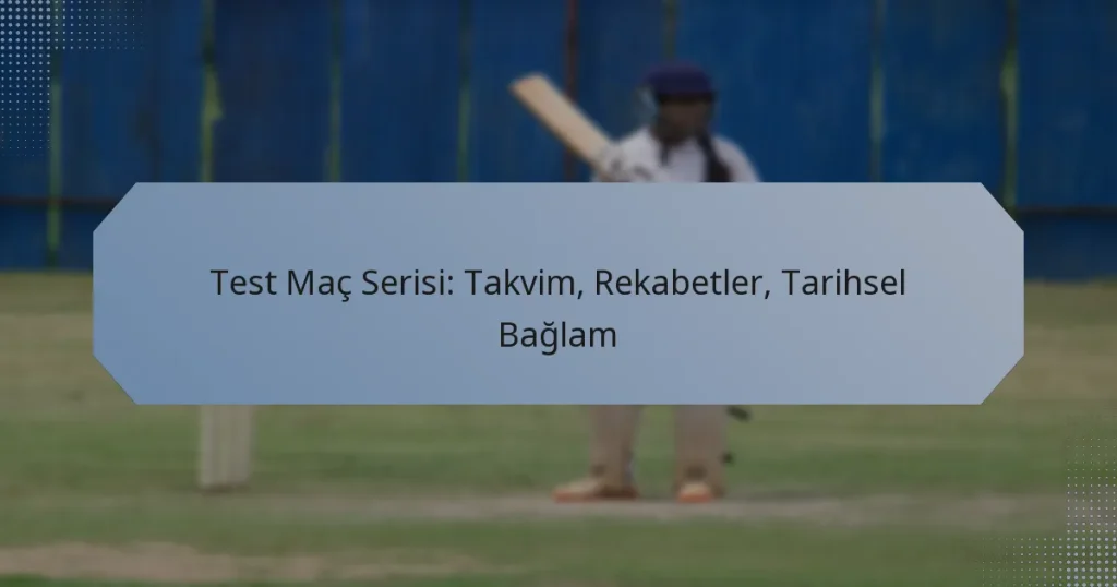 Test Maç Serisi: Takvim, Rekabetler, Tarihsel Bağlam