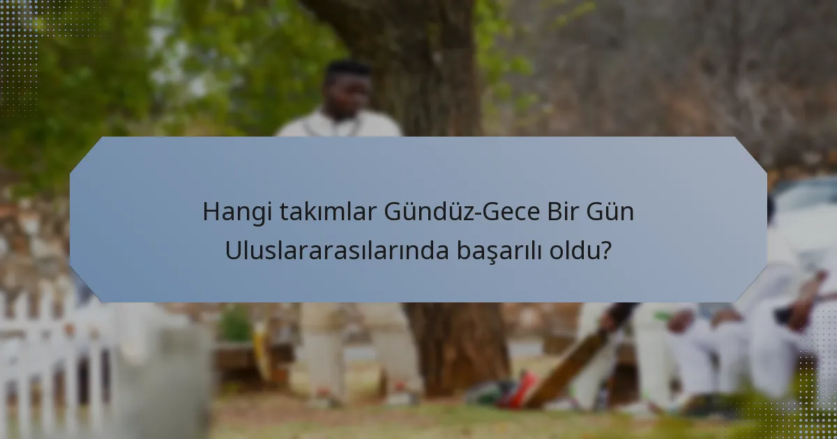 Hangi takımlar Gündüz-Gece Bir Gün Uluslararasılarında başarılı oldu?