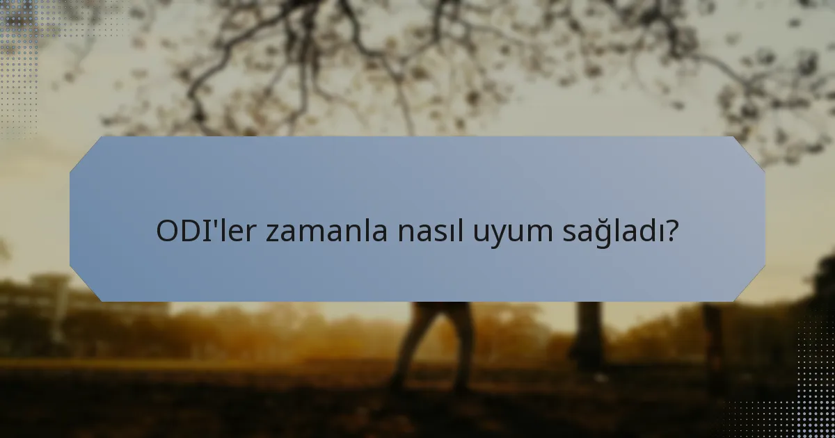 ODI'ler zamanla nasıl uyum sağladı?