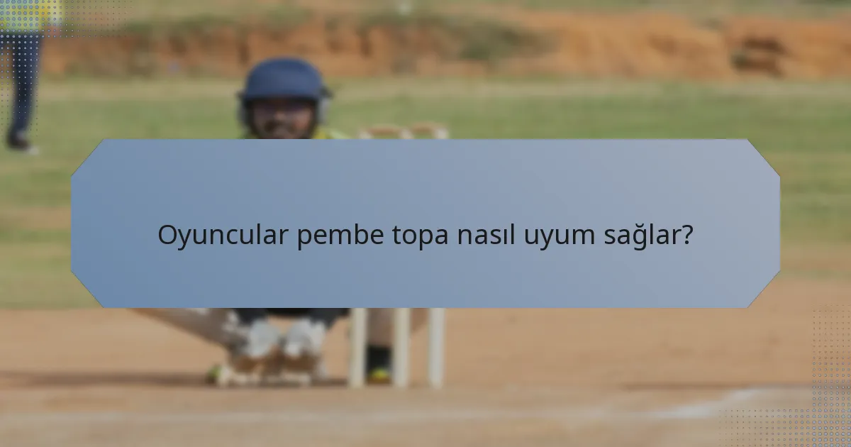 Oyuncular pembe topa nasıl uyum sağlar?
